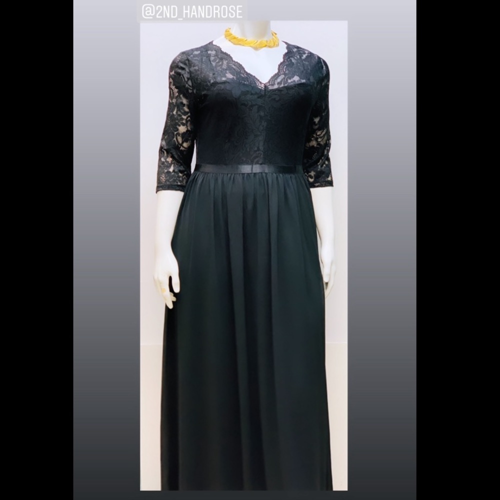 Missmay long formal black lacy dress
